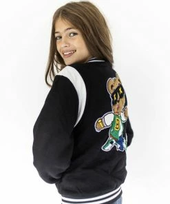 Lola & The Boys New Arrivals Bear Varsity Bomber Jacket
