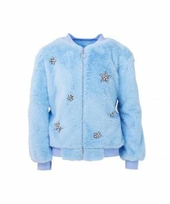 New ๐ Lola + The Boys Blue Ice Princess Crystal Bomber ๐ง Girls ๐ 9 Lola + The Boys Blue Ice Princess Crystal Bomber Girls