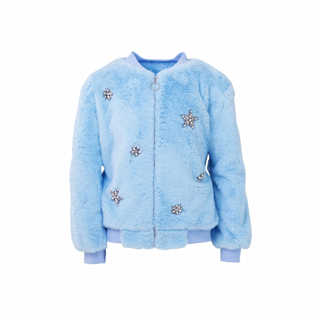 New ๐ Lola + The Boys Blue Ice Princess Crystal Bomber ๐ง Girls ๐ 6 Lola + The Boys Blue Ice Princess Crystal Bomber Girls