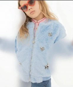 New ๐ Lola + The Boys Blue Ice Princess Crystal Bomber ๐ง Girls ๐ 8 Lola + The Boys Blue Ice Princess Crystal Bomber Girls