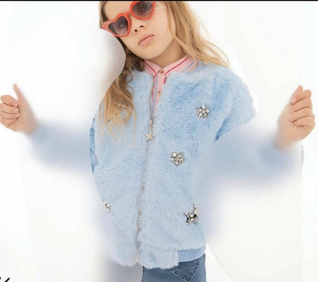 New ๐ Lola + The Boys Blue Ice Princess Crystal Bomber ๐ง Girls ๐ 5 Lola + The Boys Blue Ice Princess Crystal Bomber Girls