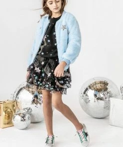 Lola + The Boys Blue Ice Princess Crystal Bomber Girls