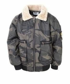 Lola + The Boys Camo Leather Moto Jacket