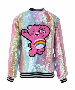 Lola + The Boys Care Bears Cheer Bear Sequin Bomber New Arrivals