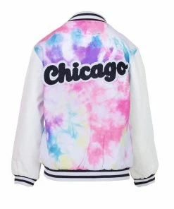 Lola + The Boys Chicago Tie Dye Varsity Bomber