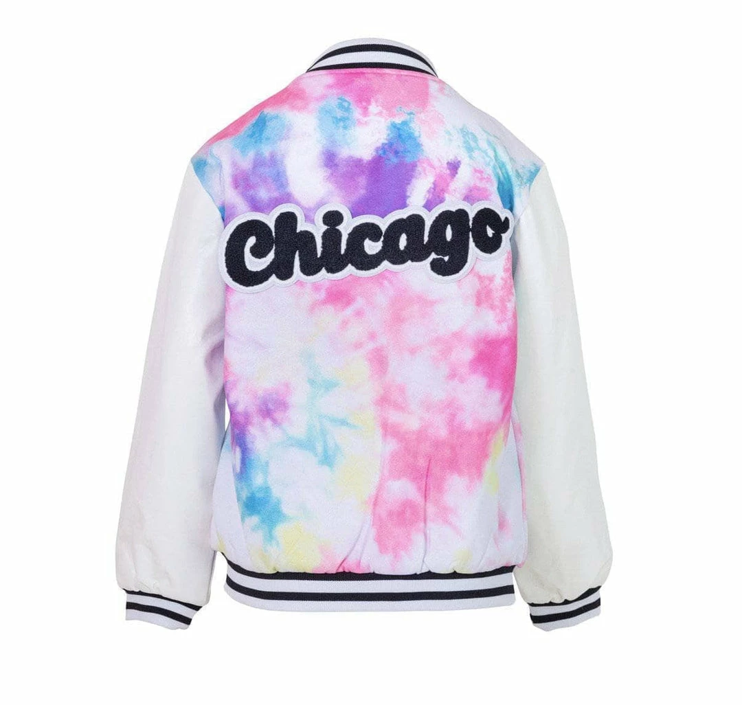 Cheap π Lola + The Boys Chicago Tie Dye Varsity Bomber β 3 Lola + The Boys Chicago Tie Dye Varsity Bomber