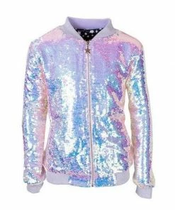 Lola + The Boys Girls Cotton Candy Sequin Bomber
