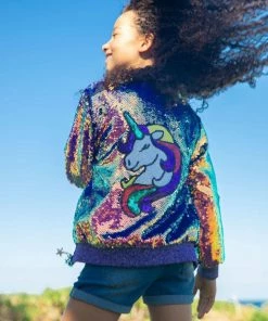 Lola + The Boys Magic Shimmer Unicorn Bomber Girls