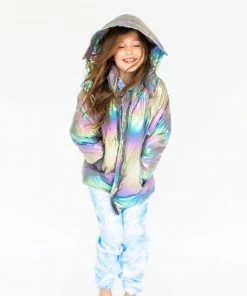 Cheapest ⭐ Lola + The Boys 👧 Girls Metallic Ombré Puffer 😉 22 Lola + The Boys Girls Metallic Ombré Puffer
