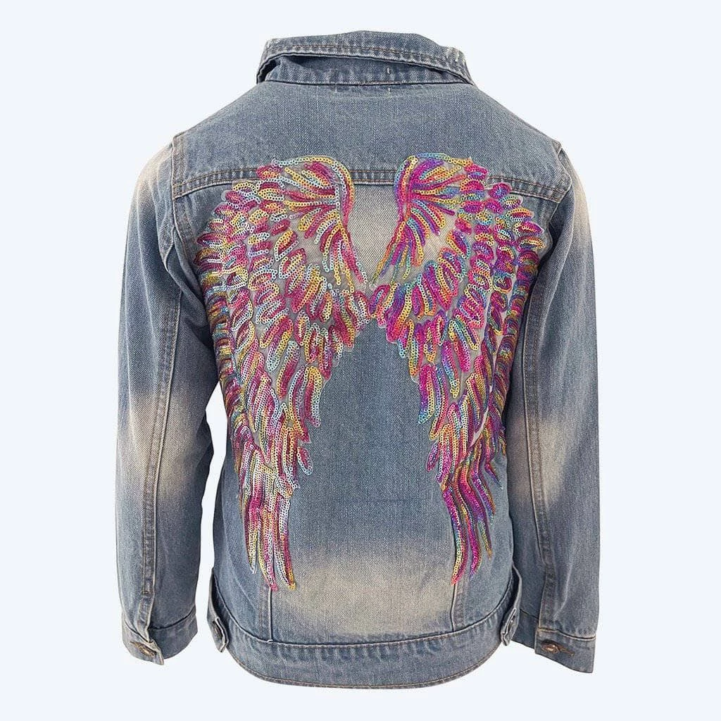 Cheap ๐ฅฐ Lola & The Boys Neon Angel Wings Denim Jacket ๐ 4 Lola & The Boys Neon Angel Wings Denim Jacket