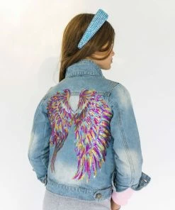 Cheap ๐ฅฐ Lola & The Boys Neon Angel Wings Denim Jacket ๐ 10 Lola & The Boys Neon Angel Wings Denim Jacket