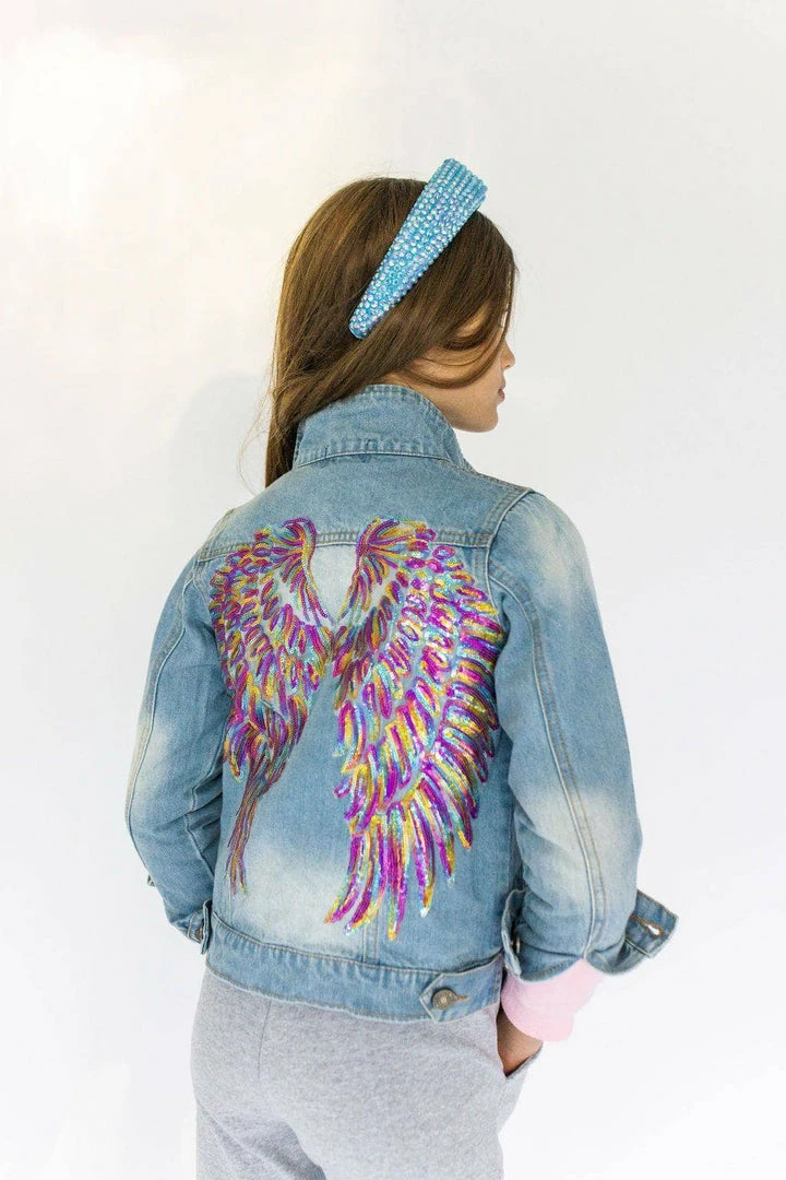 Cheap ๐ฅฐ Lola & The Boys Neon Angel Wings Denim Jacket ๐ 6 Lola & The Boys Neon Angel Wings Denim Jacket