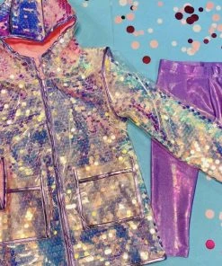 Coupon ✔️ Lola + The Boys Paillette Magic Rain Jacket 💯 15 Lola + The Boys Paillette Magic Rain Jacket