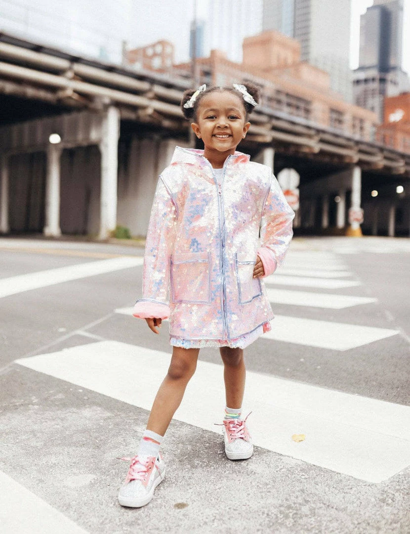 Coupon ✔️ Lola + The Boys Paillette Magic Rain Jacket 💯 5 Lola + The Boys Paillette Magic Rain Jacket