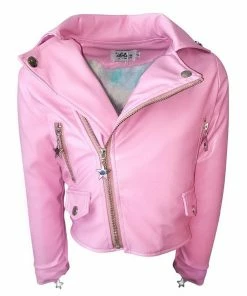 Lola + The Boys Pink Pearl Vegan Leather Jacket