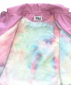 Lola + The Boys Pink Pearl Vegan Leather Jacket