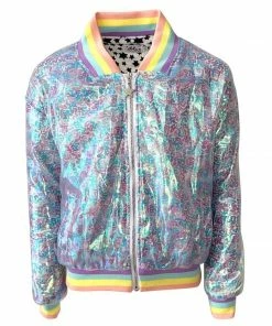 Lola + The Boys Retro Sequin Bomber