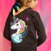 Lola + The Boys Stone Wash Unicorn & Stars Denim Jacket Girls