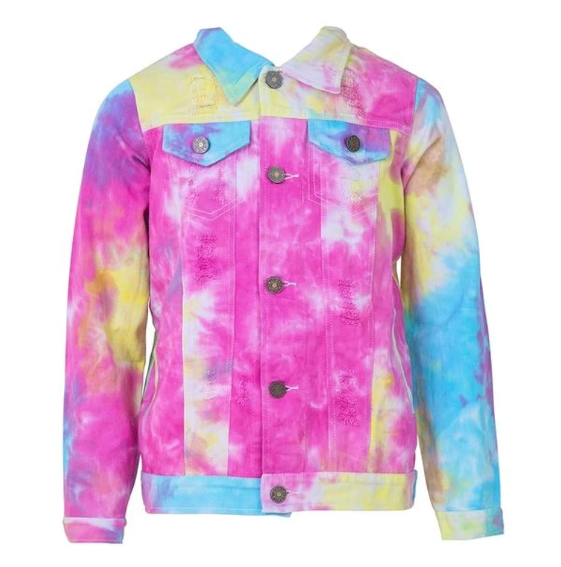 Cheap ๐ Lola + The Boys ๐ง Girls Tie Dye Denim Jacket ๐ 3 Lola + The Boys Girls Tie Dye Denim Jacket