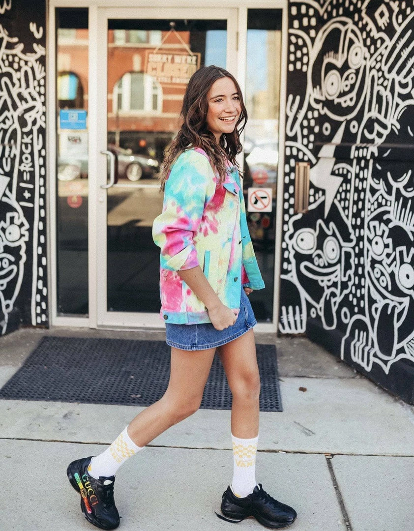 Cheap ๐ Lola + The Boys ๐ง Girls Tie Dye Denim Jacket ๐ 4 Lola + The Boys Girls Tie Dye Denim Jacket