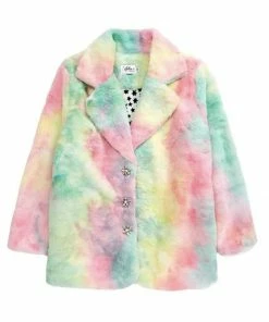 Lola + The Boys Girls Tie Dye Faux Fur Coat