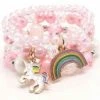 Lola + The Boys Girls Unicorn And Rainbow Beaded Bracelet Set
