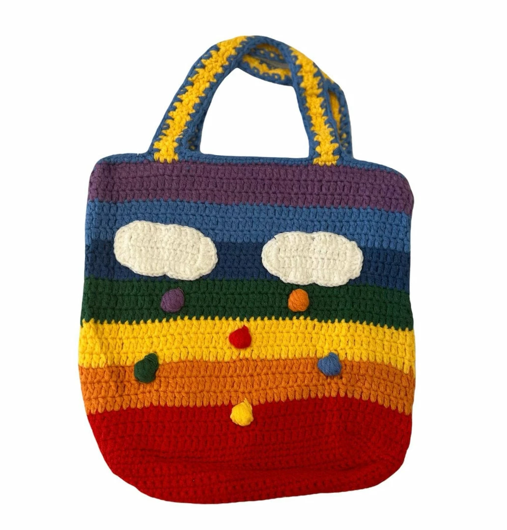 Hot Sale ⭐ Lola + The Boys Knit Rainbow Sky Bag ✔️ 3 Lola + The Boys Knit Rainbow Sky Bag