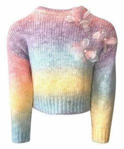 Lola + The Boys Ombre 3D Flower Sweater