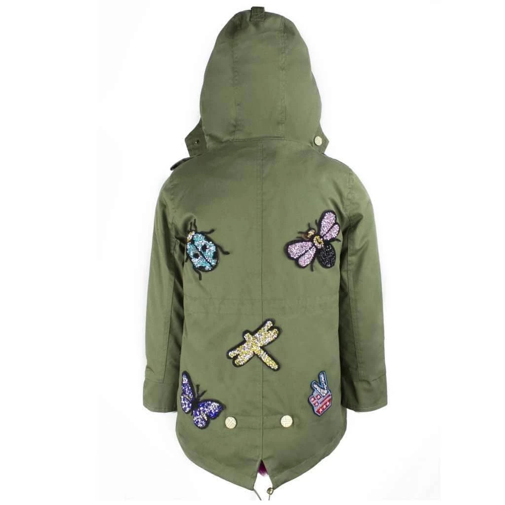 Outlet โญ Lola & The Boys ๐ง Girls Pink Patched Parka โญ 5 Lola & The Boys Girls Pink Patched Parka