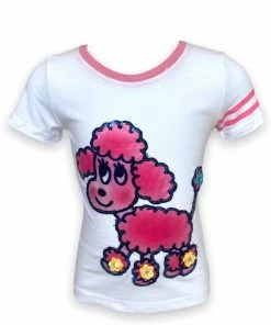 Lola + The Boys Pink Poodle Varsity T-shirt