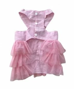 Lola + The Boys Pink Stripe Bow Dog Dress