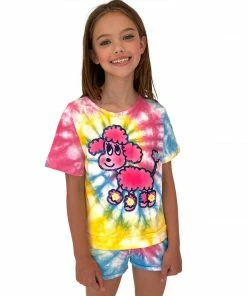 Lola + The Boys Poodle Tie Dye Shorts Set