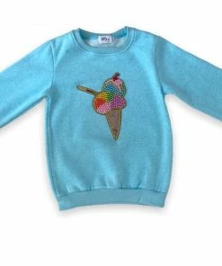 Lola + The Boys Rainbow Pearls Ice Cream Sweatshirt Girls