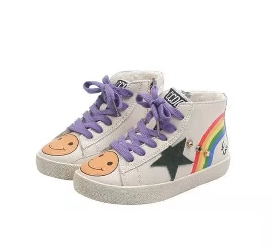 Best reviews of ๐ Lola + The Boys ๐ง Girls Rainbow Smiley Hi Top ๐ Sneaker ๐ 3 Lola + The Boys Girls Rainbow Smiley Hi Top Sneaker