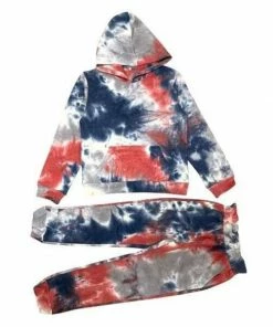 Lola + The Boys Abstract Tie Dye Set Red