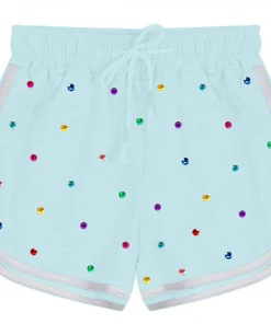 Lola + The Boys Baby Blue Rainbow Gem Short Set Girls