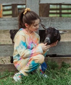 Lola + The Boys Be Happy Tie Dye Cropped Set Girls