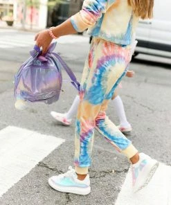 Lola + The Boys Be Happy Tie Dye Cropped Set Girls