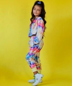Lola + The Boys Be Happy Tie Dye Cropped Set Girls