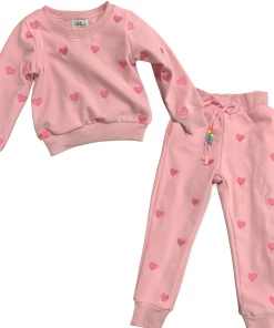 Lola + The Boys Full Hearts Jogger Set Girls