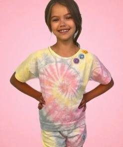 Lola + The Boys Happy Face Tie Dye Short Set New Arrivals