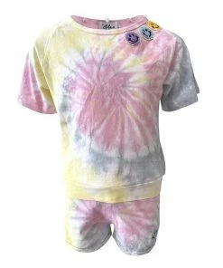 Lola + The Boys Happy Face Tie Dye Short Set New Arrivals