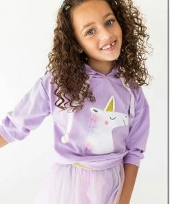 Lola & The Boys Lavender Hoodie Unicorn Tutu Set