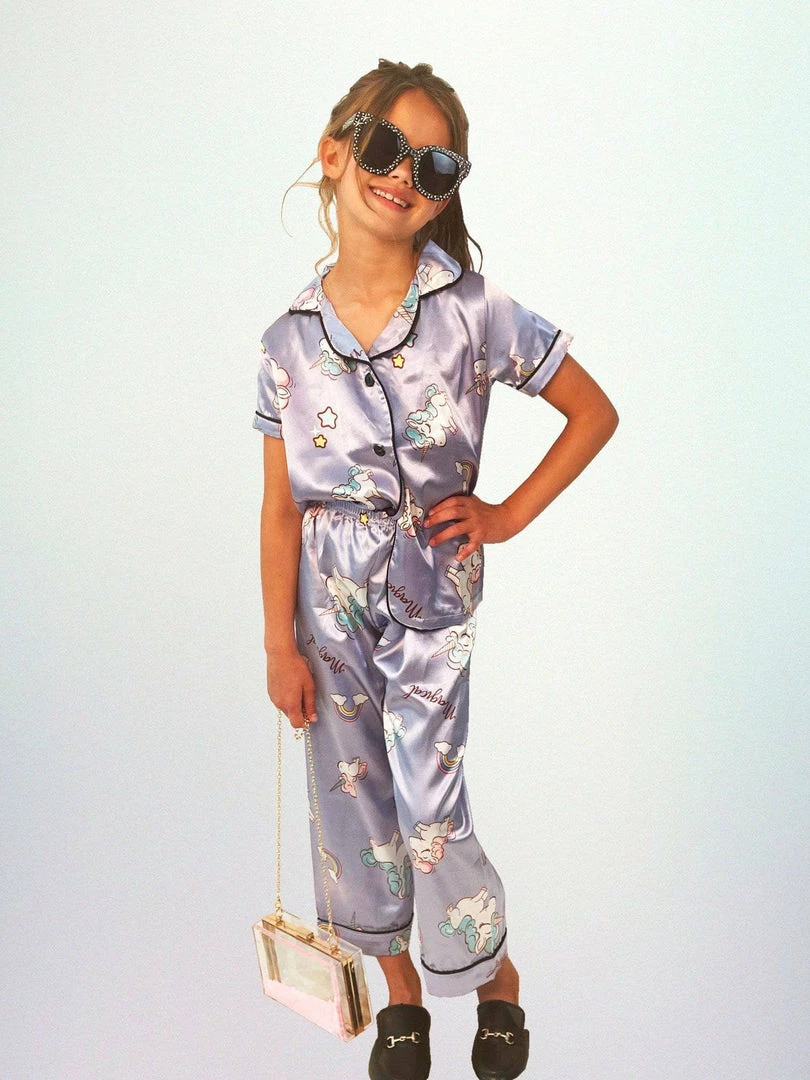 Flash Sale 🔔 Lola + The Boys Lavender Unicorn Magic Silk Set 👧 Girls ✔️ 3 Lola + The Boys Lavender Unicorn Magic Silk Set Girls