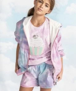 Lola + The Boys Pastel Tie Dye Windbreaker Set Girls