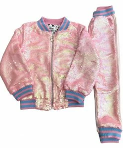 Lola + The Boys Pretty In Pink Unicorn Sequin Set