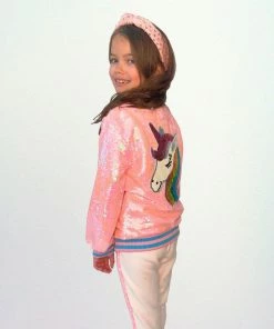 Lola + The Boys Pretty In Pink Unicorn Sequin Set