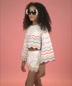 Lola + The Boys Rainbow Wave Short Set
