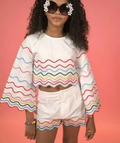 Lola + The Boys Rainbow Wave Short Set