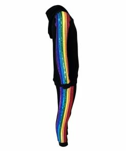 Lola + The Boys New Arrivals Sequin Rainbow Hoodie Track Set